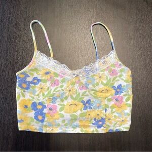Pacsun Floral Lace Cropped Tank